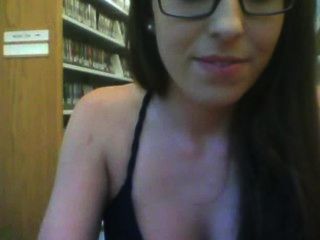 Girl With Glasses At Library