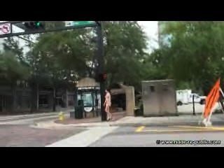 Girl Walking Naked Downtown