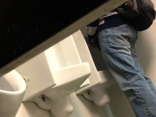 Spying Big Cock In Public Bathroom