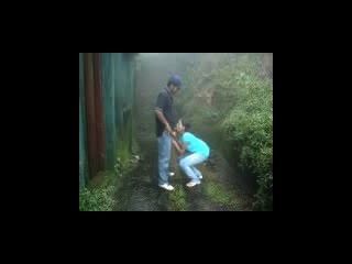Indian Lovers Making-out In Rain Outdoor